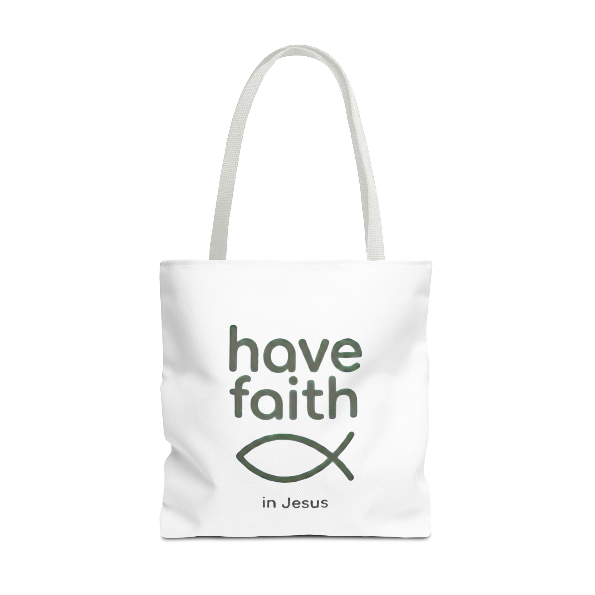 Have Faith in Jesus Tote Bag — Christian Fish Symbol Canvas Tote
