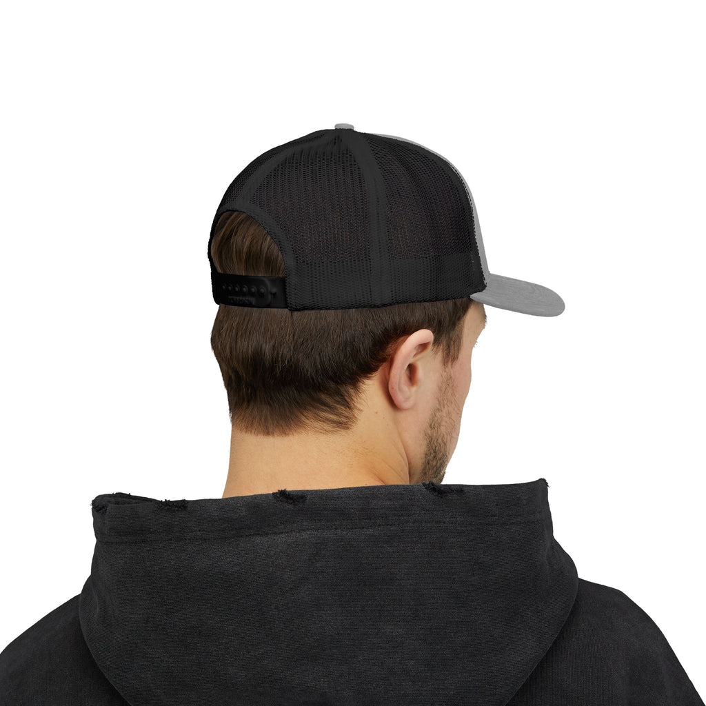 Be Nice Smiley Snapback Trucker Cap — Positive Message Mesh Hat