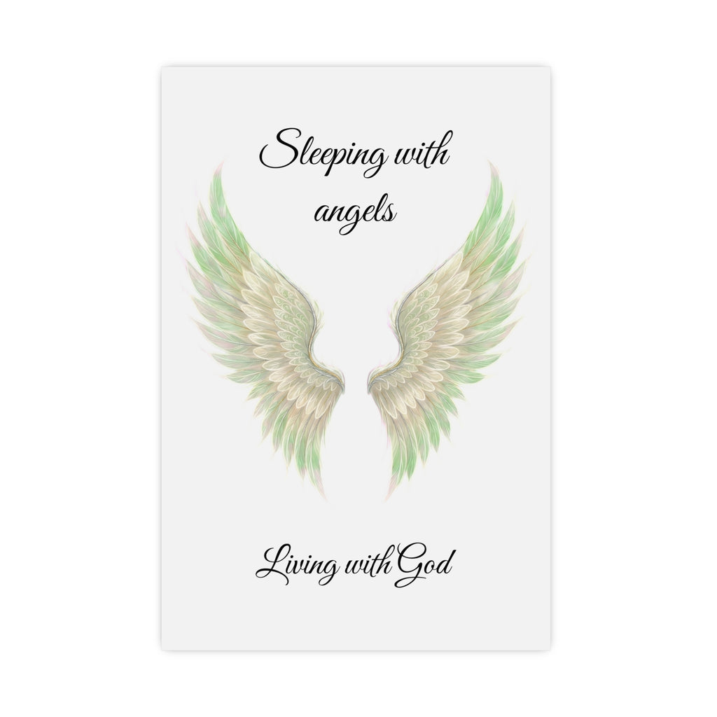 Sleeping with Angels Matte Poster — Dramatic Green Angel Wings Wall Art