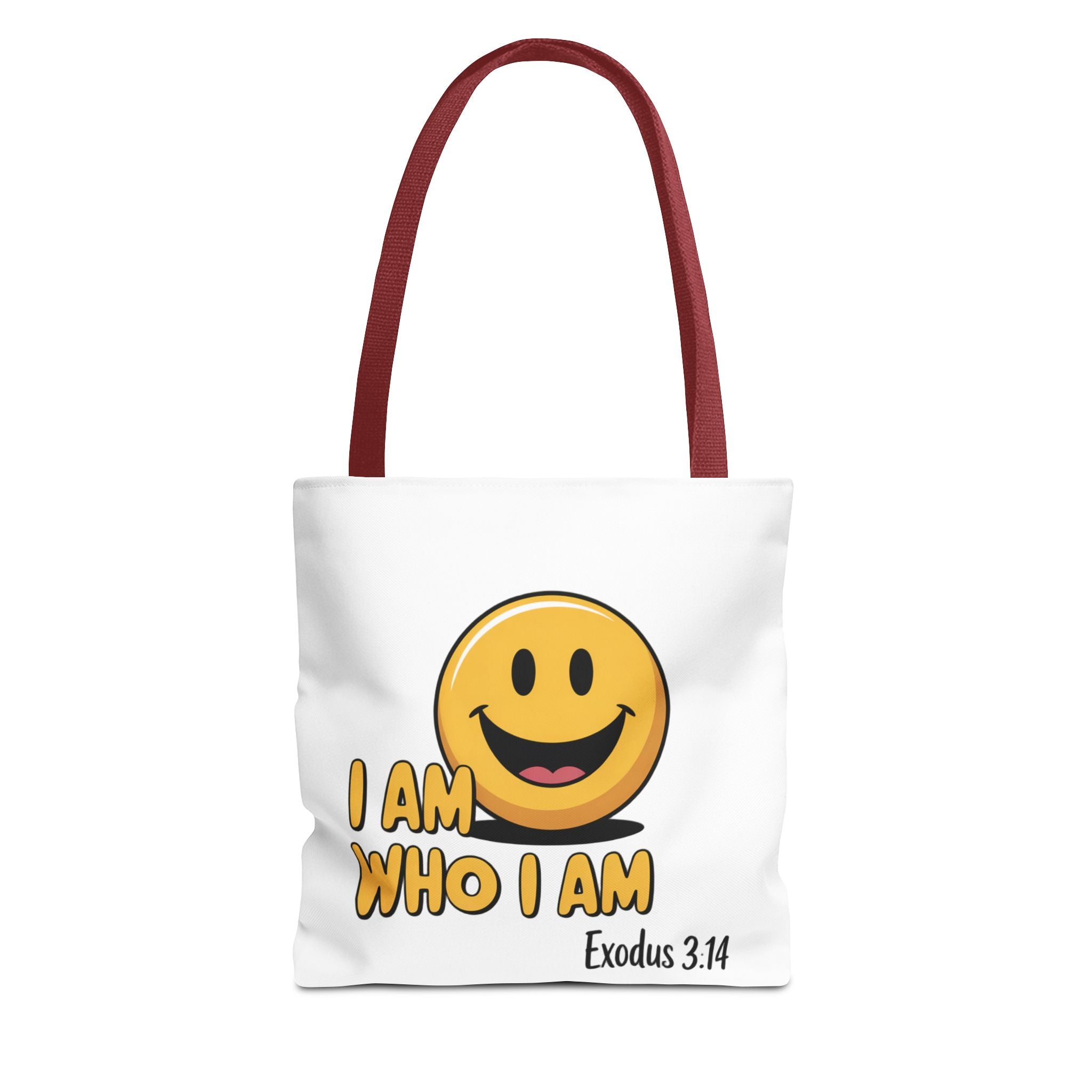 I Am Who I Am Tote Bag – Smiley Faith Design (Exodus 3:14)