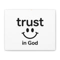 Trust in God Canvas Wall Art — Minimal Heart Quote Stretched Matte Canvas