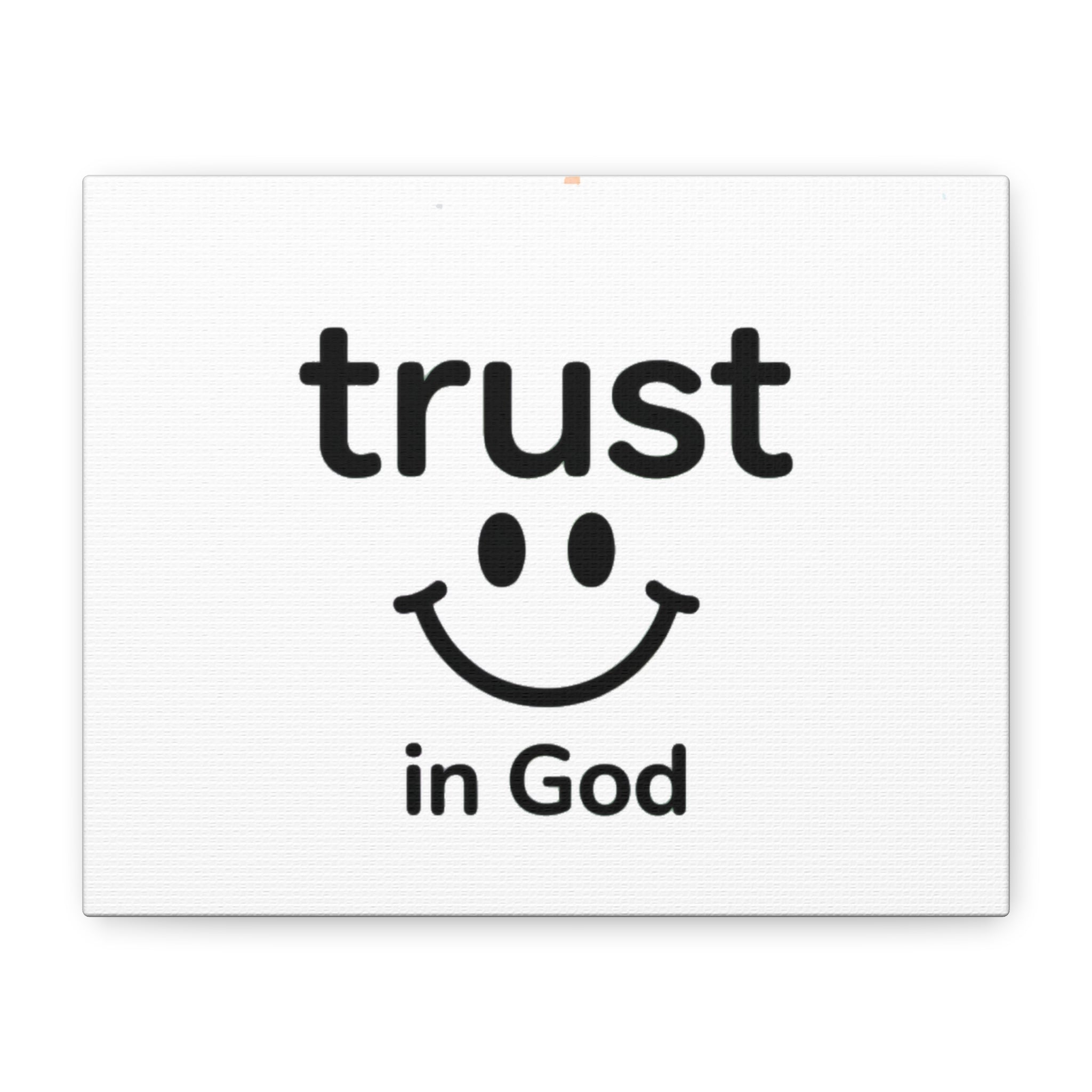 Trust in God Canvas Wall Art — Minimal Heart Quote Stretched Matte Canvas
