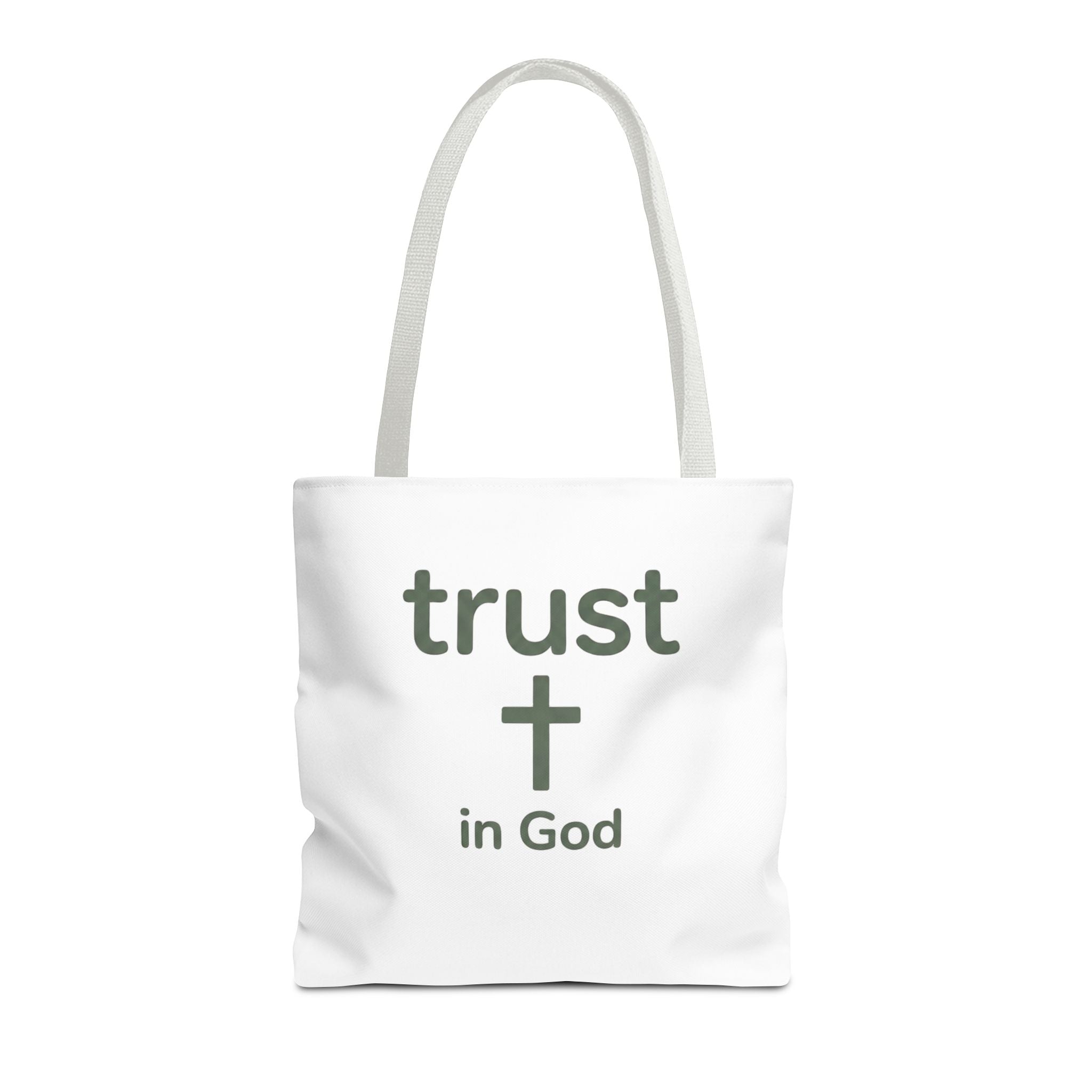 Faith Tote Bag — "Trust in God" Canvas Carryall with Cross
