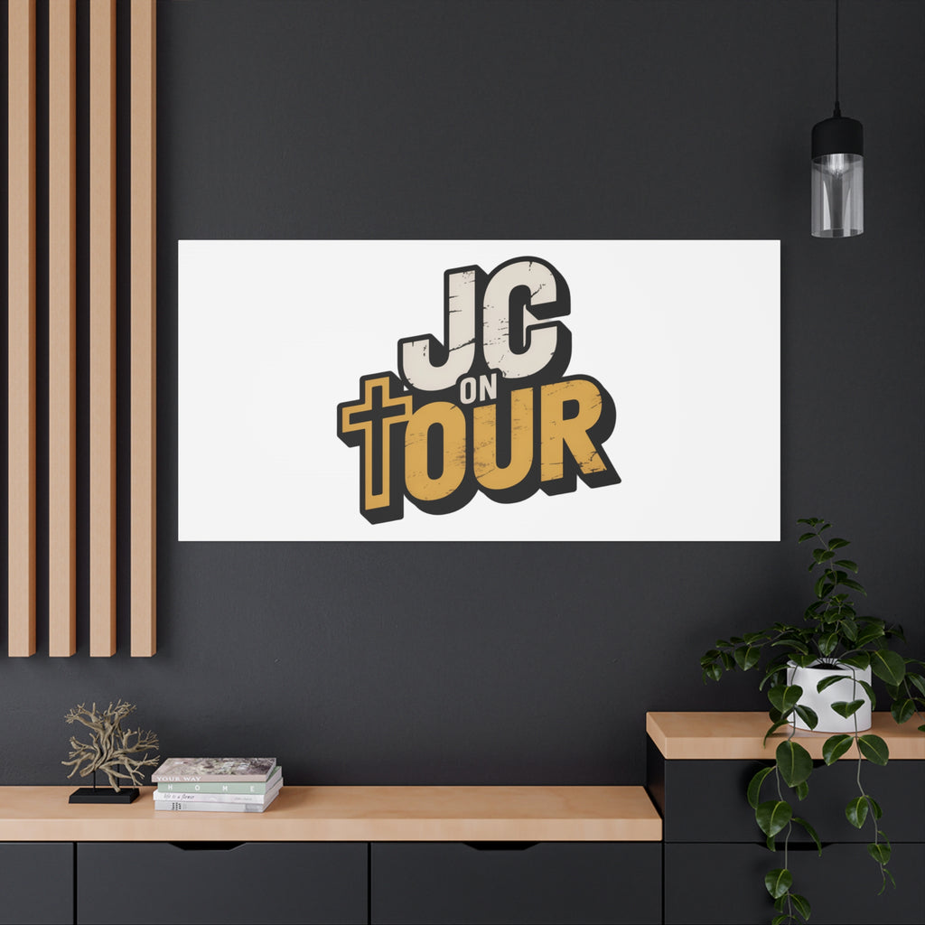 JC on Tour Matte Canvas Wall Art – Christian Faith-Inspired Stretched Canvas