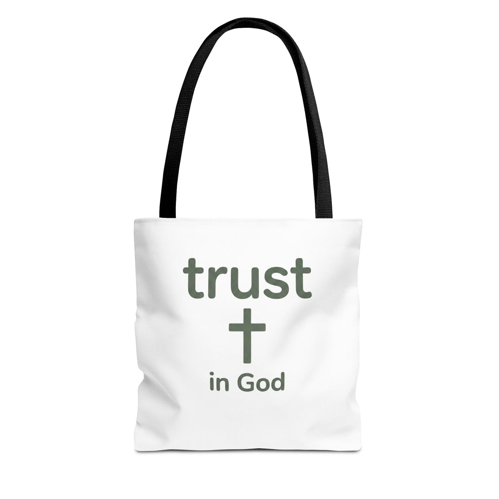 Faith Tote Bag — "Trust in God" Canvas Carryall with Cross