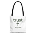 Faith Tote Bag — "Trust in God" Canvas Carryall with Cross