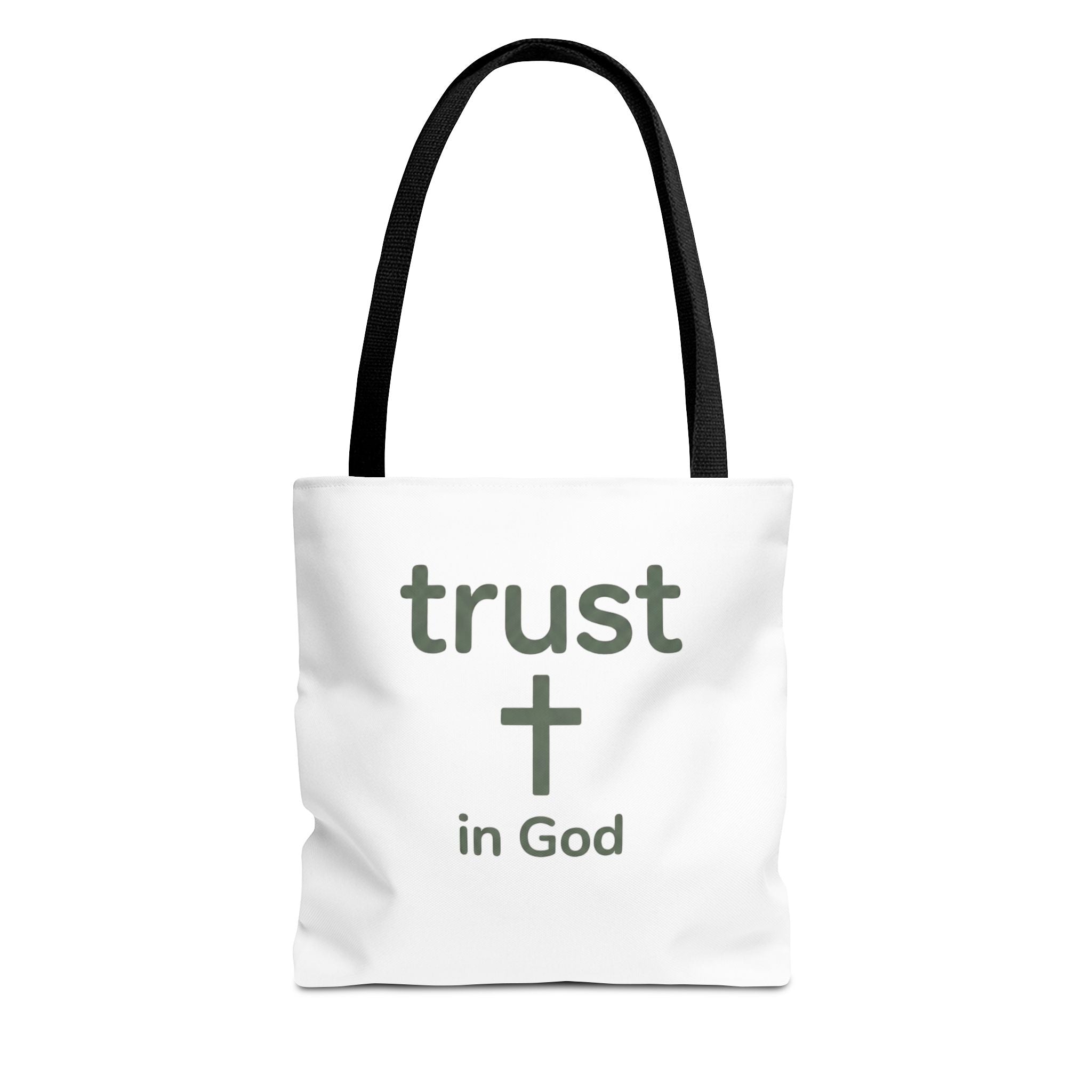 Faith Tote Bag — "Trust in God" Canvas Carryall with Cross