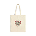 Do Everything in Love Cotton Canvas Tote — Inspirational Bible Verse Heart Bag