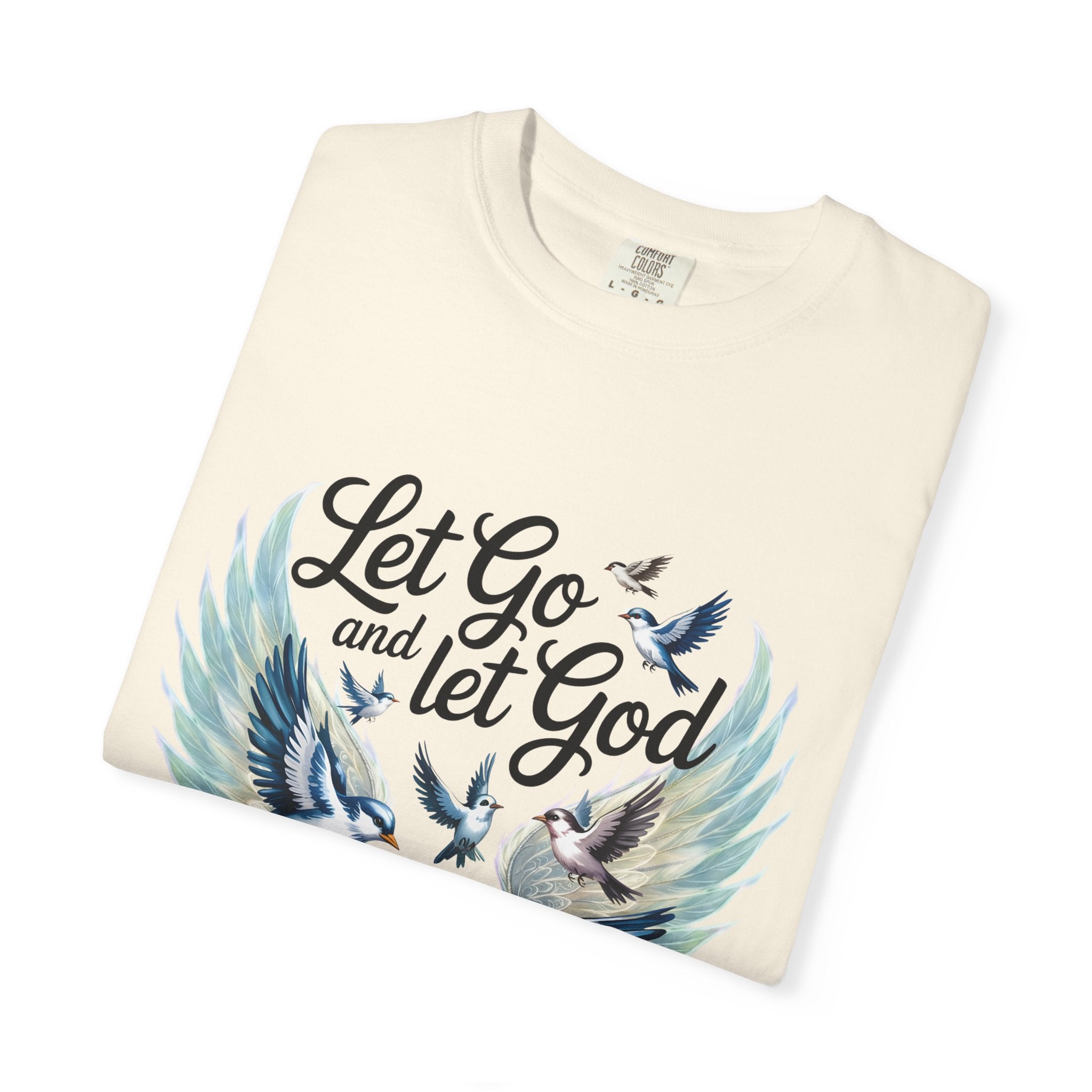Angel Wings Graphic T-Shirt — Pastel Blue Feather Back Print