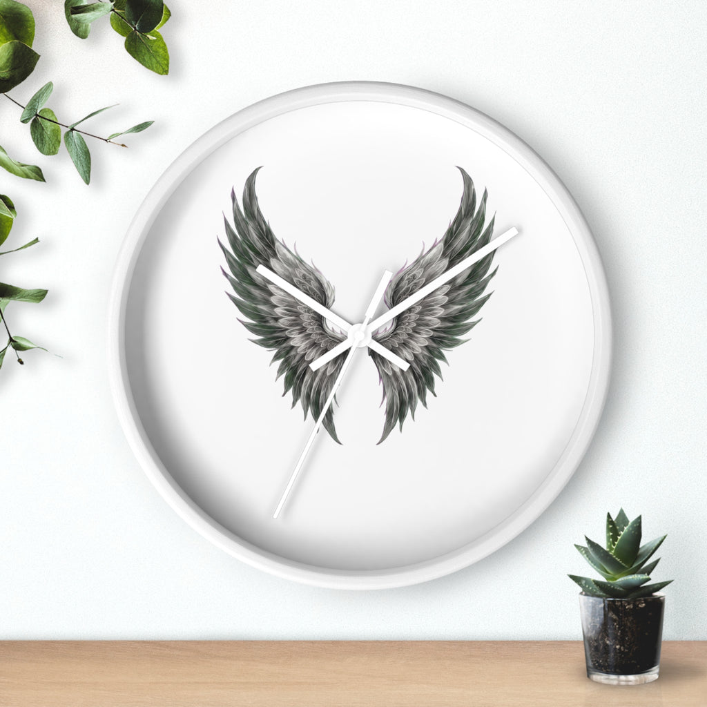 Angel Wings Wall Clock — Minimal Feathered Wing Timepiece