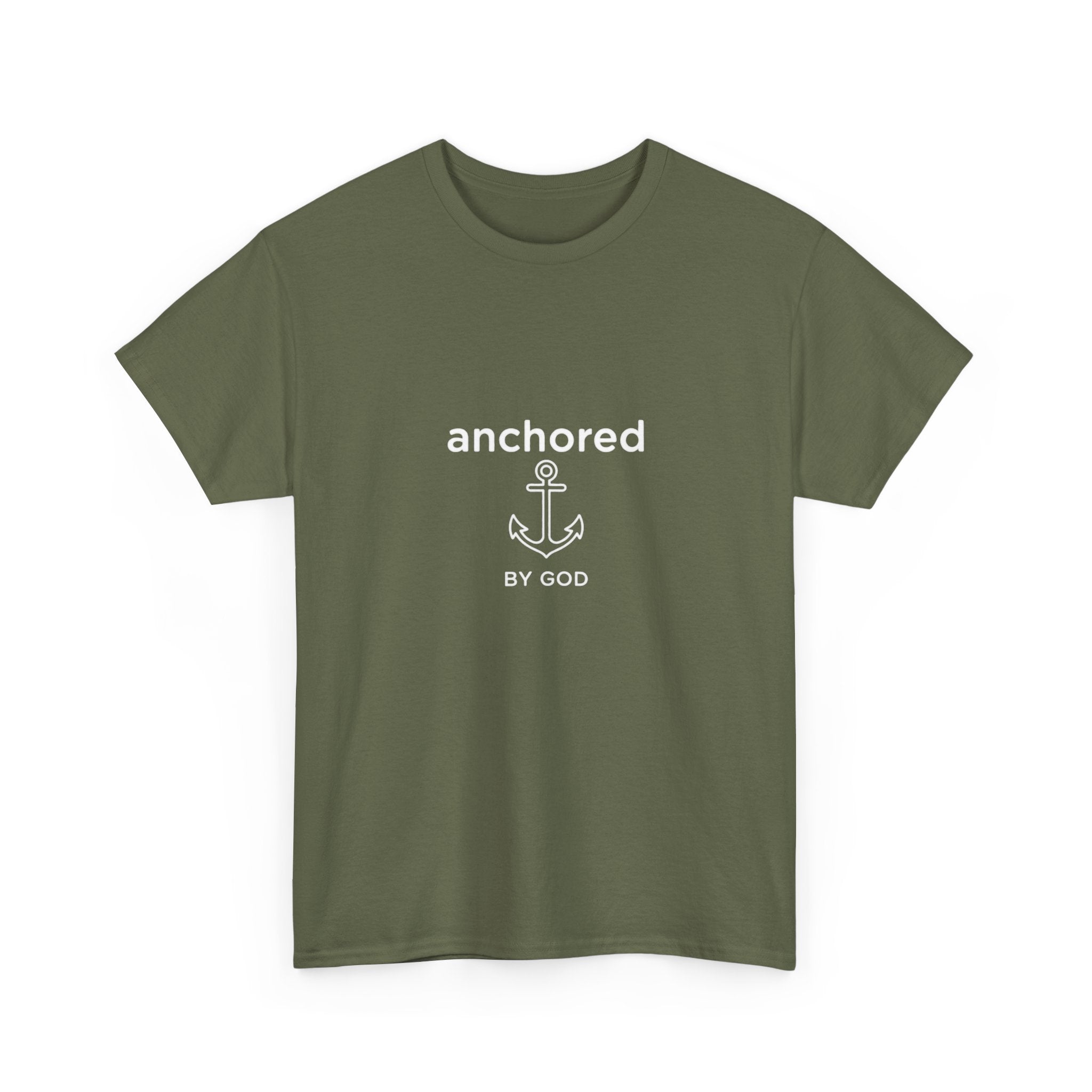 Anchored by God Christian T-Shirt — Inspirational Faith Tee