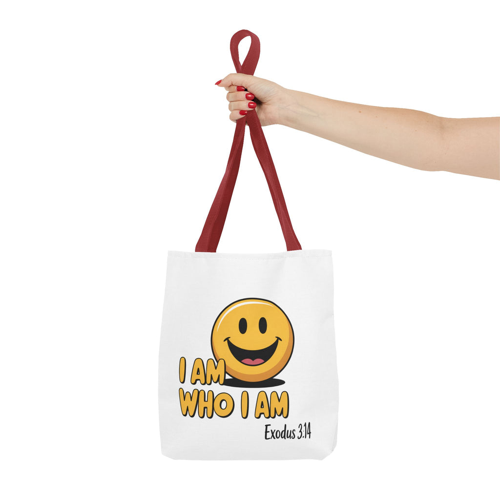I Am Who I Am Tote Bag – Smiley Faith Design (Exodus 3:14)