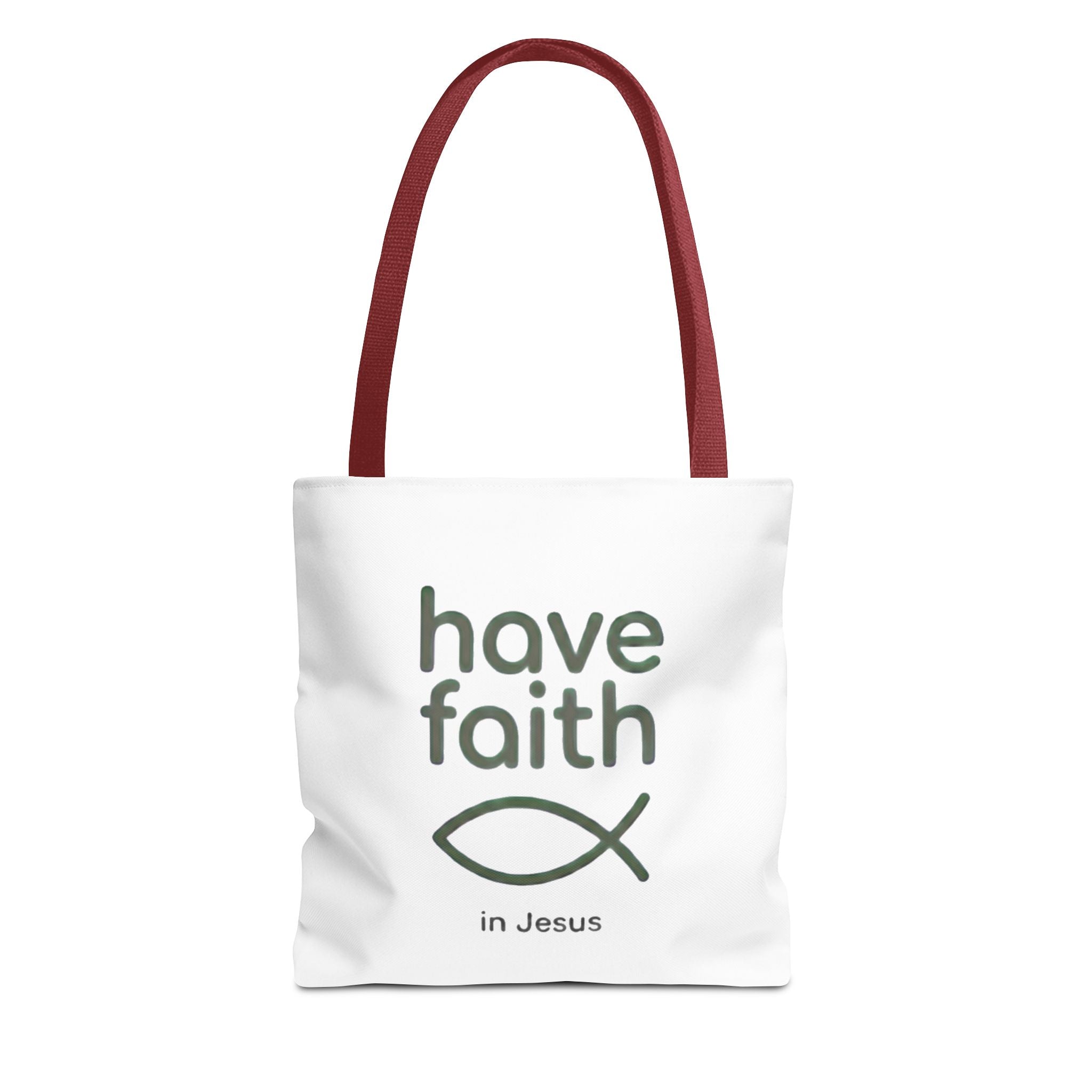 Have Faith in Jesus Tote Bag — Christian Fish Symbol Canvas Tote