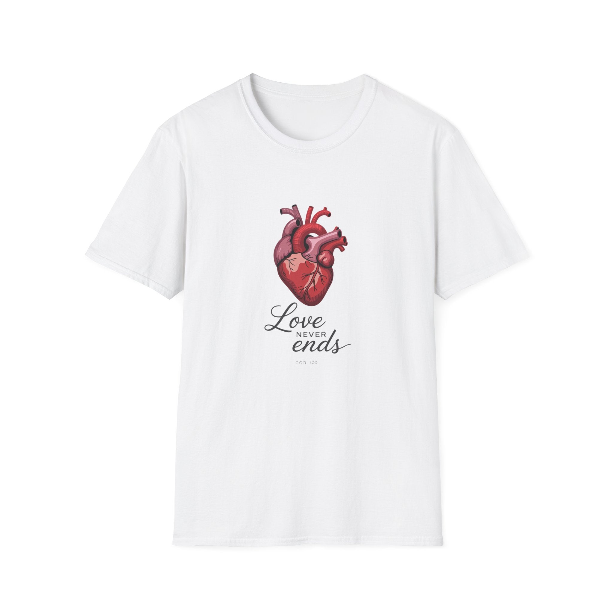 Love Never Ends Christian T-Shirt — Inspirational Scripture Tee