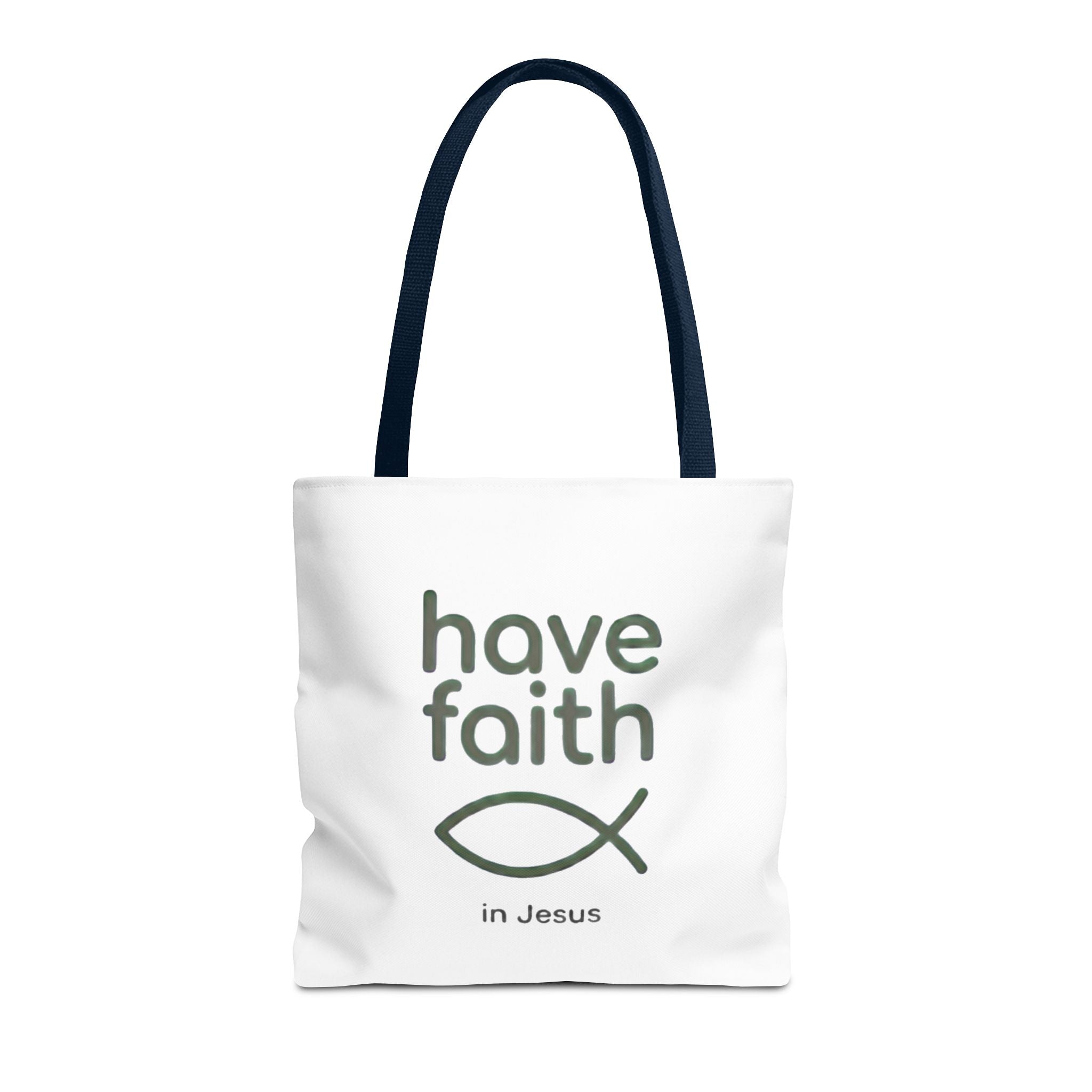 Have Faith in Jesus Tote Bag — Christian Fish Symbol Canvas Tote