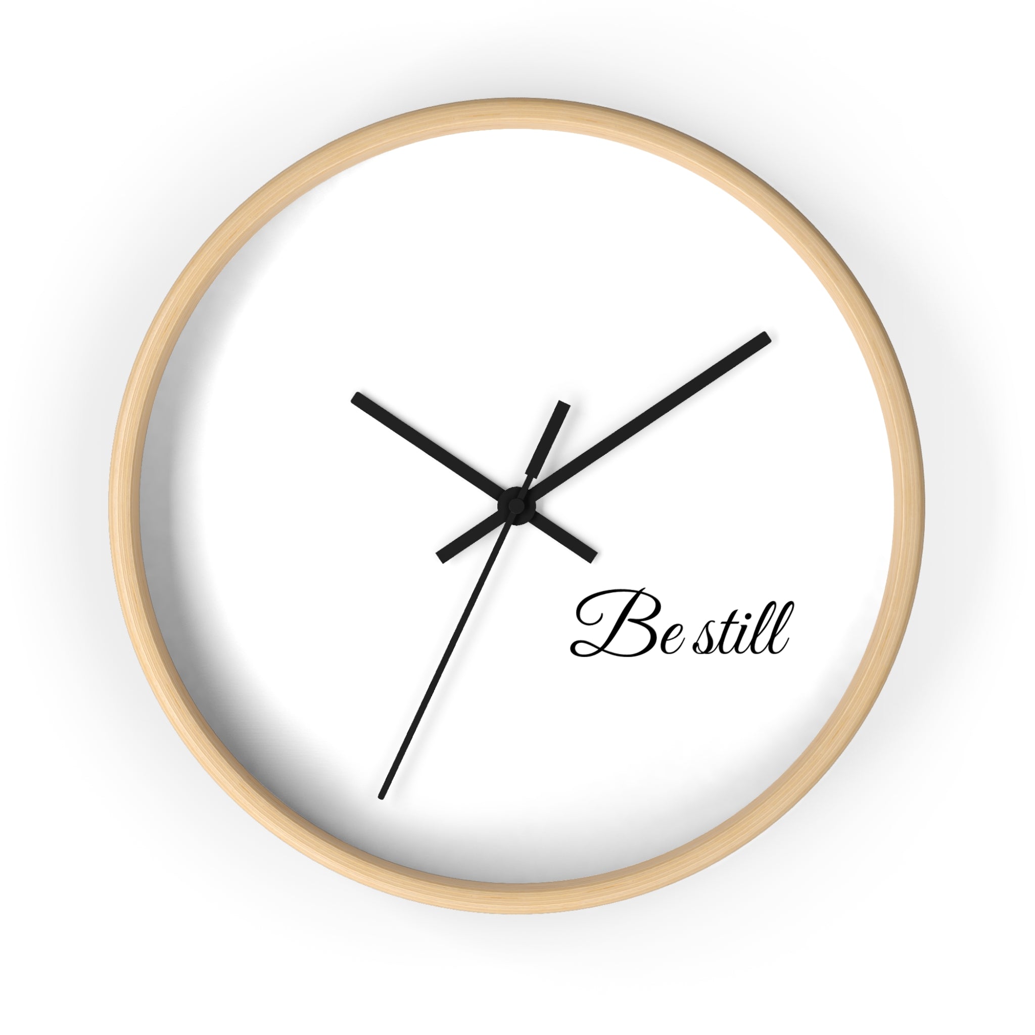Be Still Wall Clock — Minimalist Bible Scripture Clock