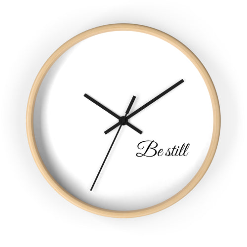 Be Still Wall Clock — Minimalist Bible Scripture Clock