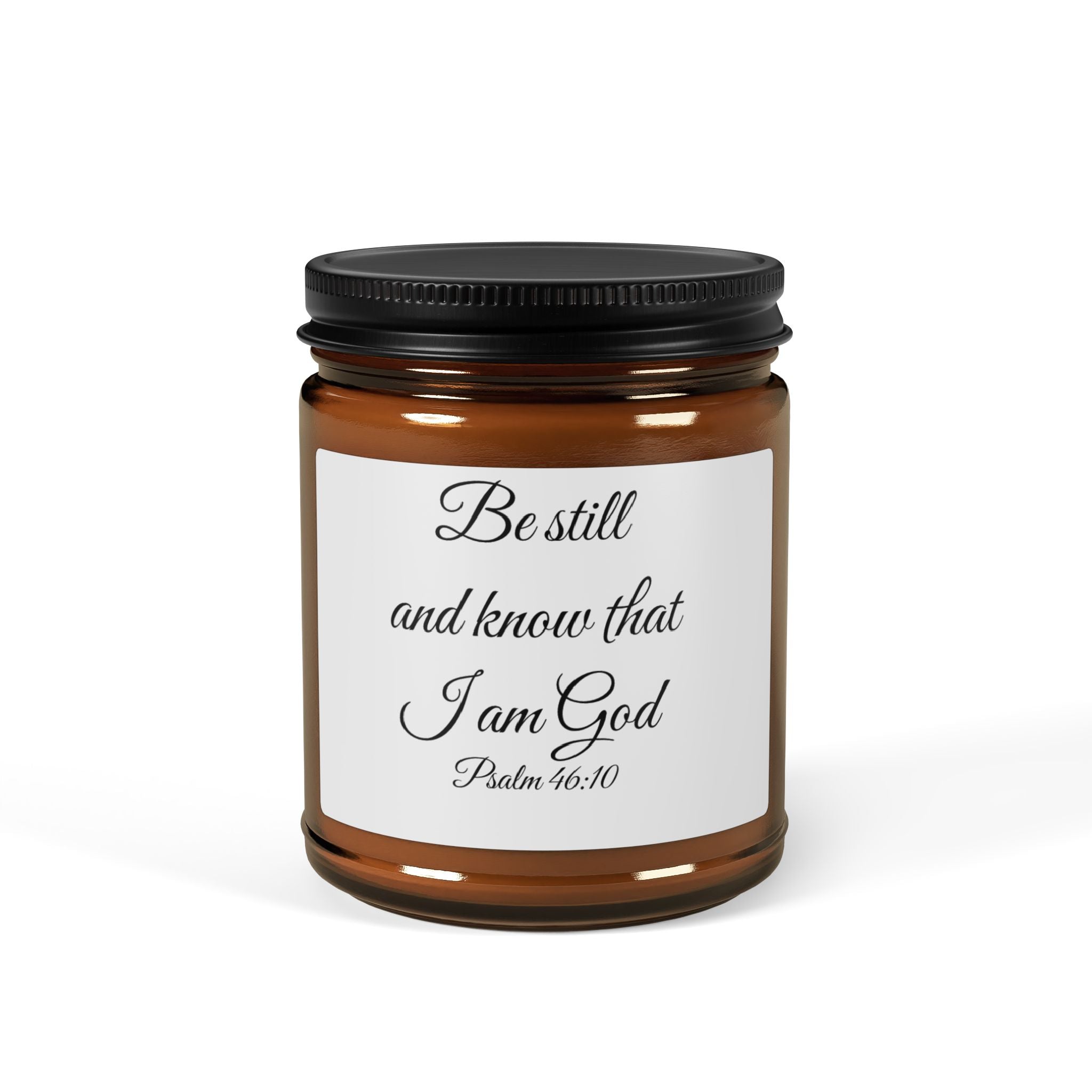 “Be still and know that I am God.” (Psalm 46:10) — Scripture in Script, Candle