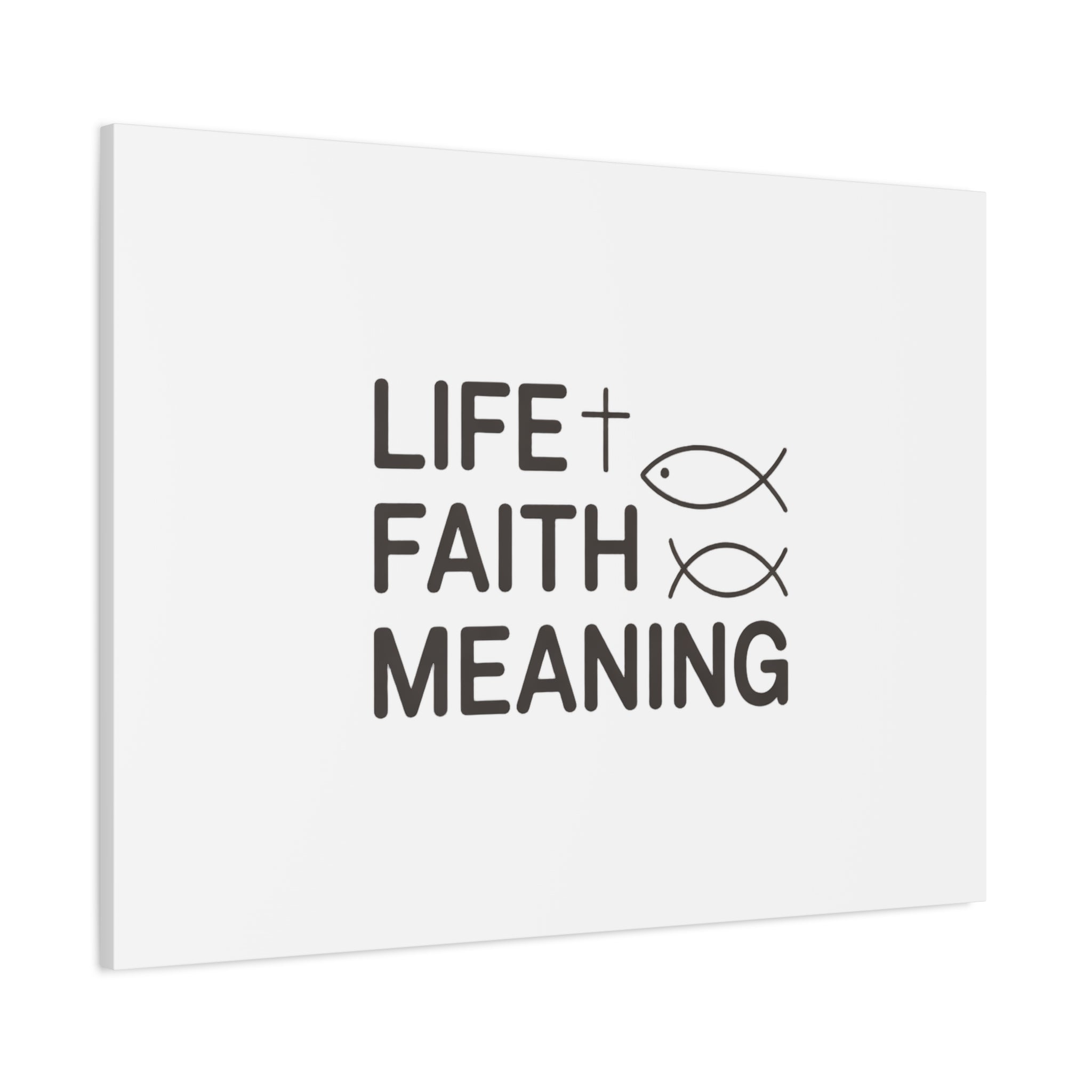 Faith Wall Canvas - "Life + Faith = Meaning" Minimal Christian Art