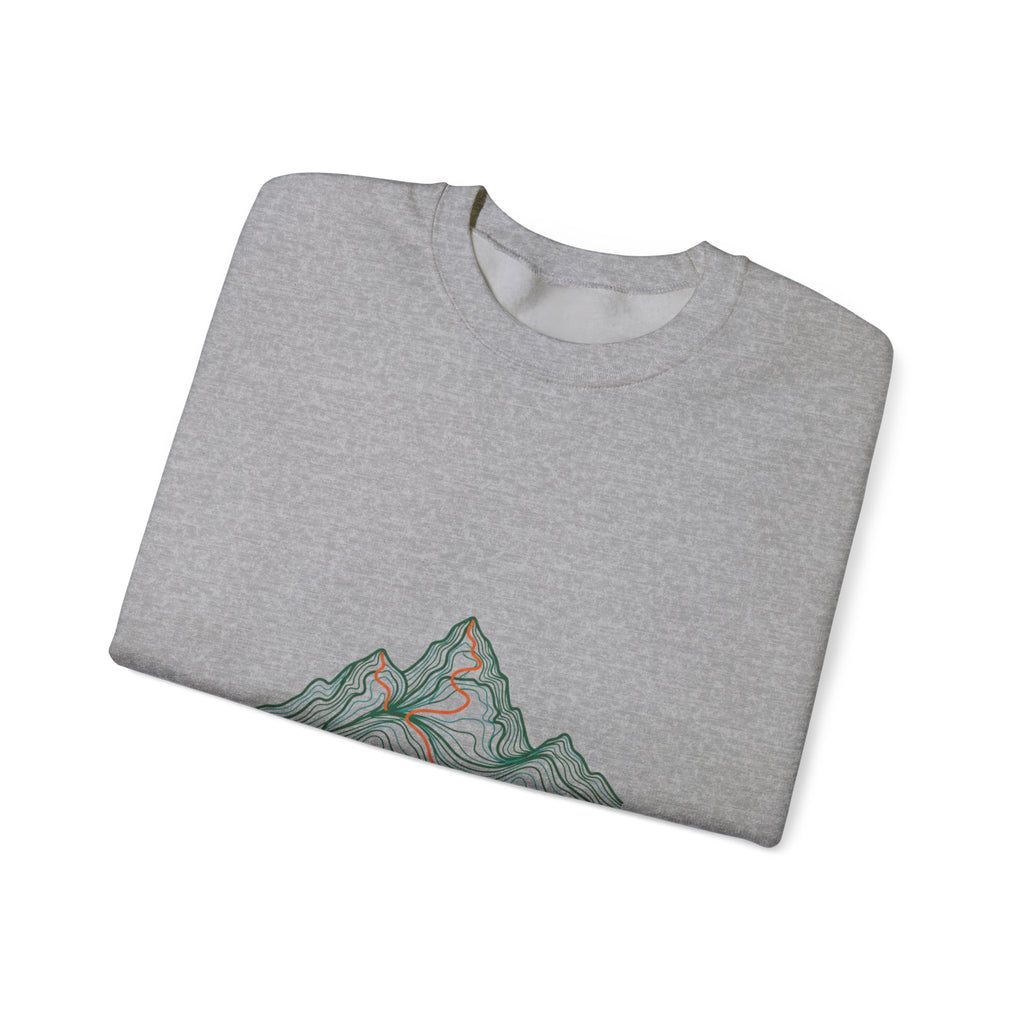 Topographic Contour Mountain Sweatshirt | topographic map print, contour line design