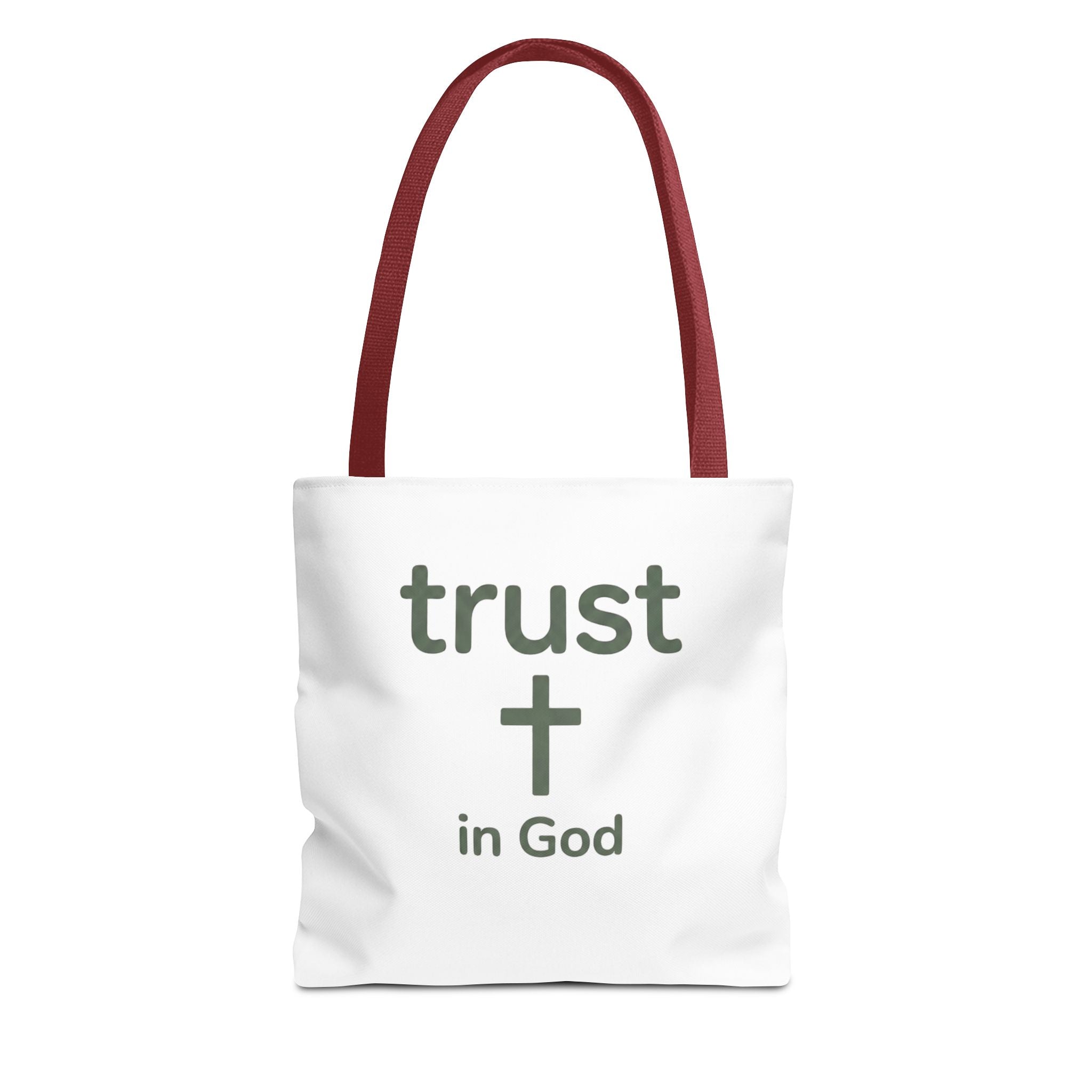 Faith Tote Bag — "Trust in God" Canvas Carryall with Cross