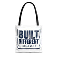Built Different Tote Bag — Isaiah 41:10 Inspirational Canvas Tote