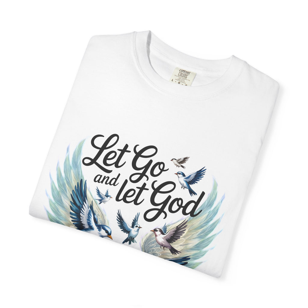 Angel Wings Graphic T-Shirt — Pastel Blue Feather Back Print
