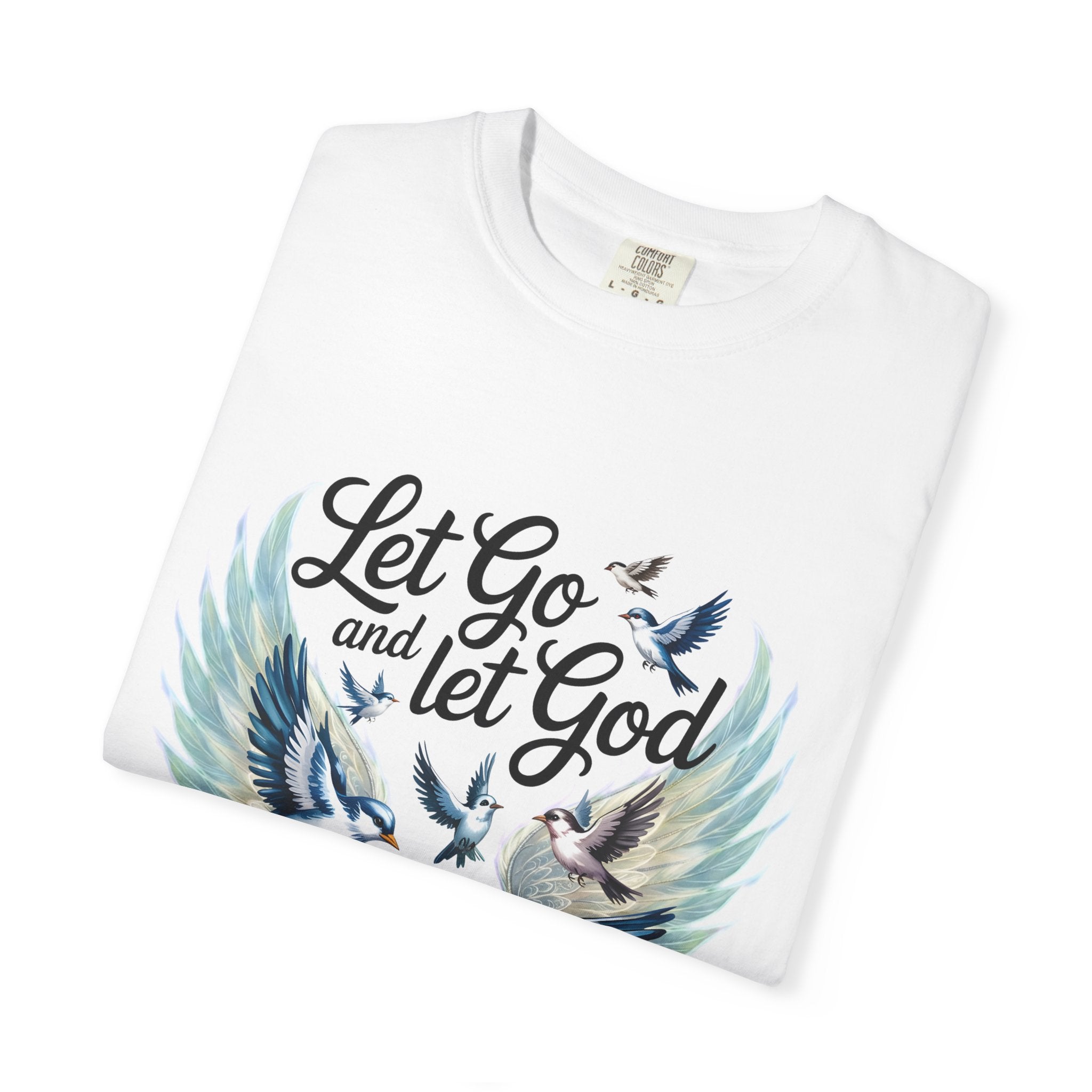 Angel Wings Graphic T-Shirt — Pastel Blue Feather Back Print