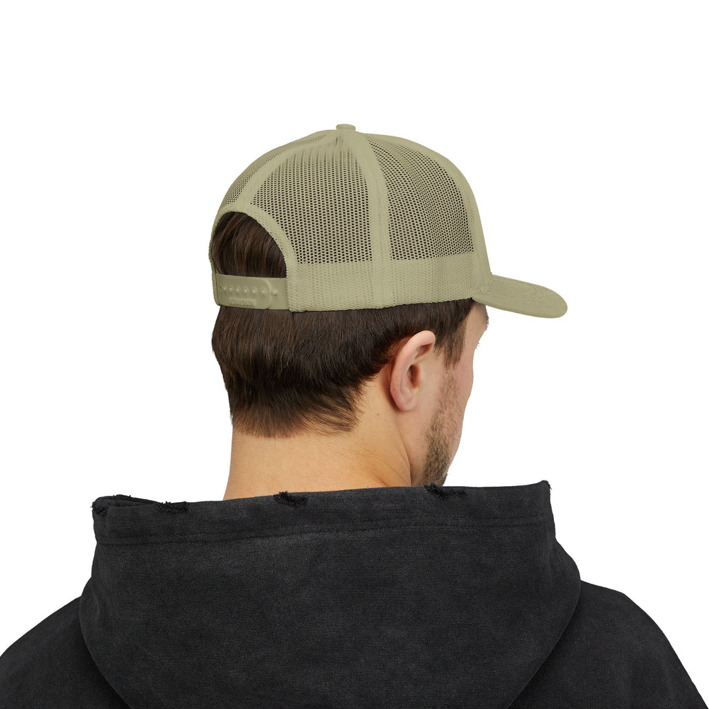 Be Nice Smiley Snapback Trucker Cap — Positive Message Mesh Hat