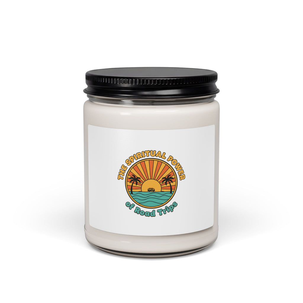 70s Sunset Palm Candle | Soy Jar, Retro Vintage Palm Golden Hour Design