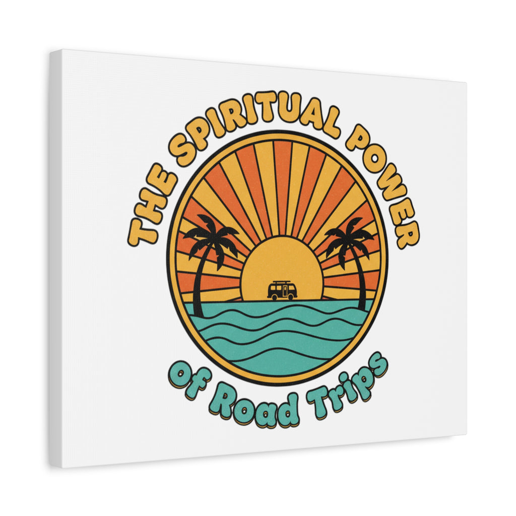 Spiritual Road Trips Canvas | 1970s Sunset Retro Palm Poster
