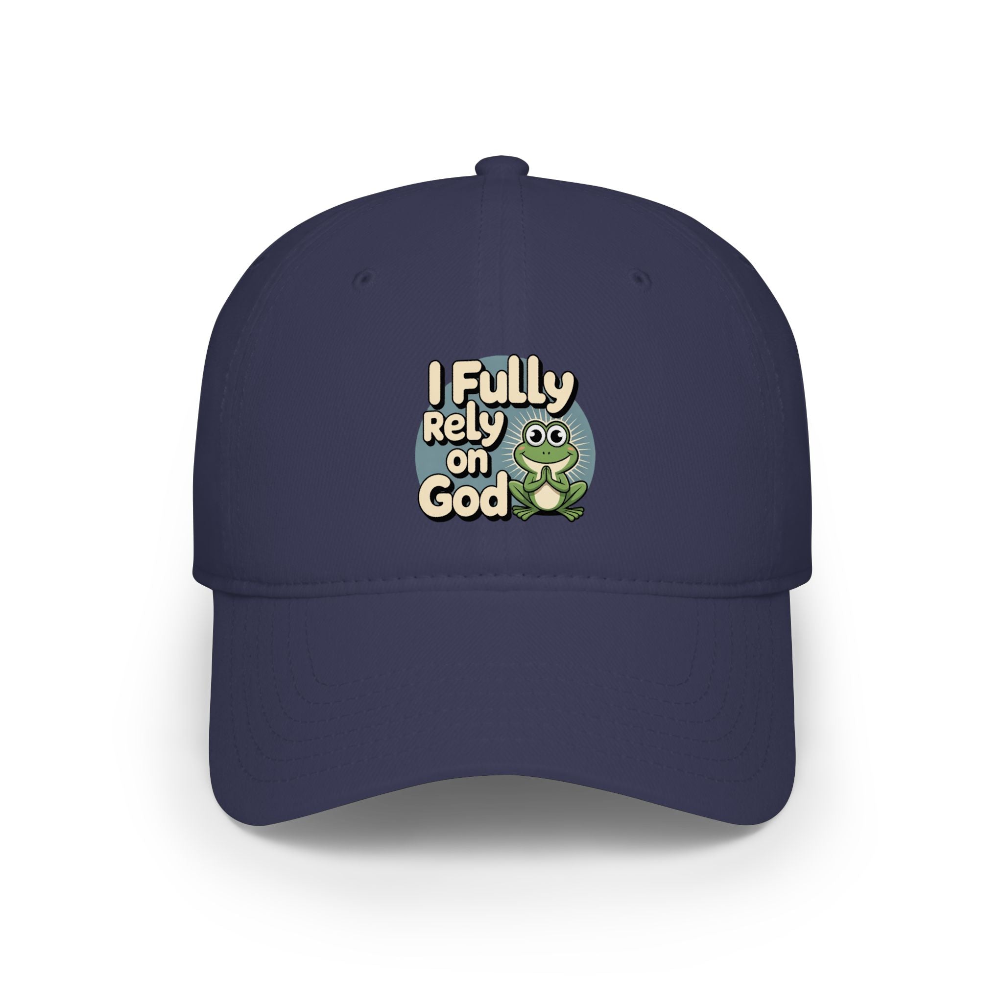 I Fully Rely on God Frog Cap - Low Profile Baseball Hat, Christian Faith Baseball Cap