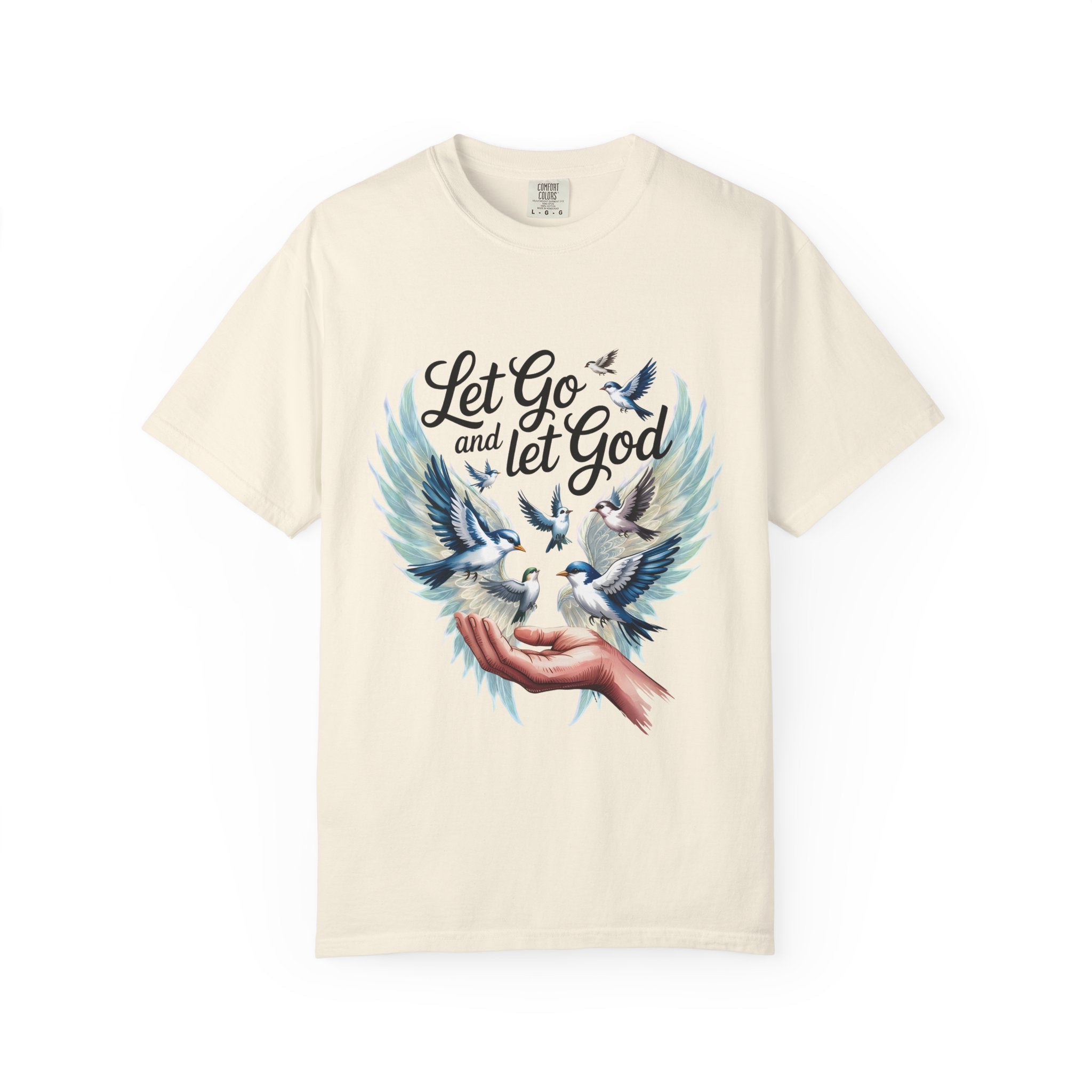 Angel Wings Graphic T-Shirt — Pastel Blue Feather Back Print