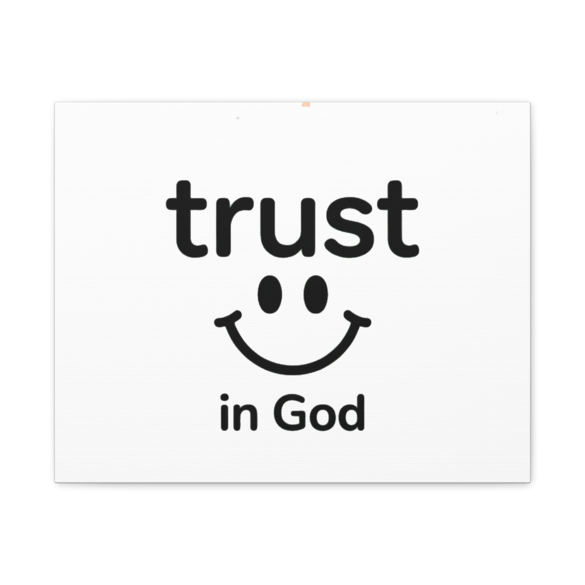 Trust in God Canvas Wall Art — Minimal Heart Quote Stretched Matte Canvas