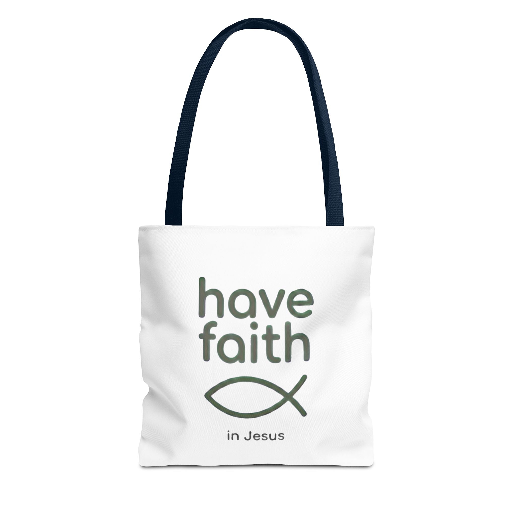 Have Faith in Jesus Tote Bag — Christian Fish Symbol Canvas Tote