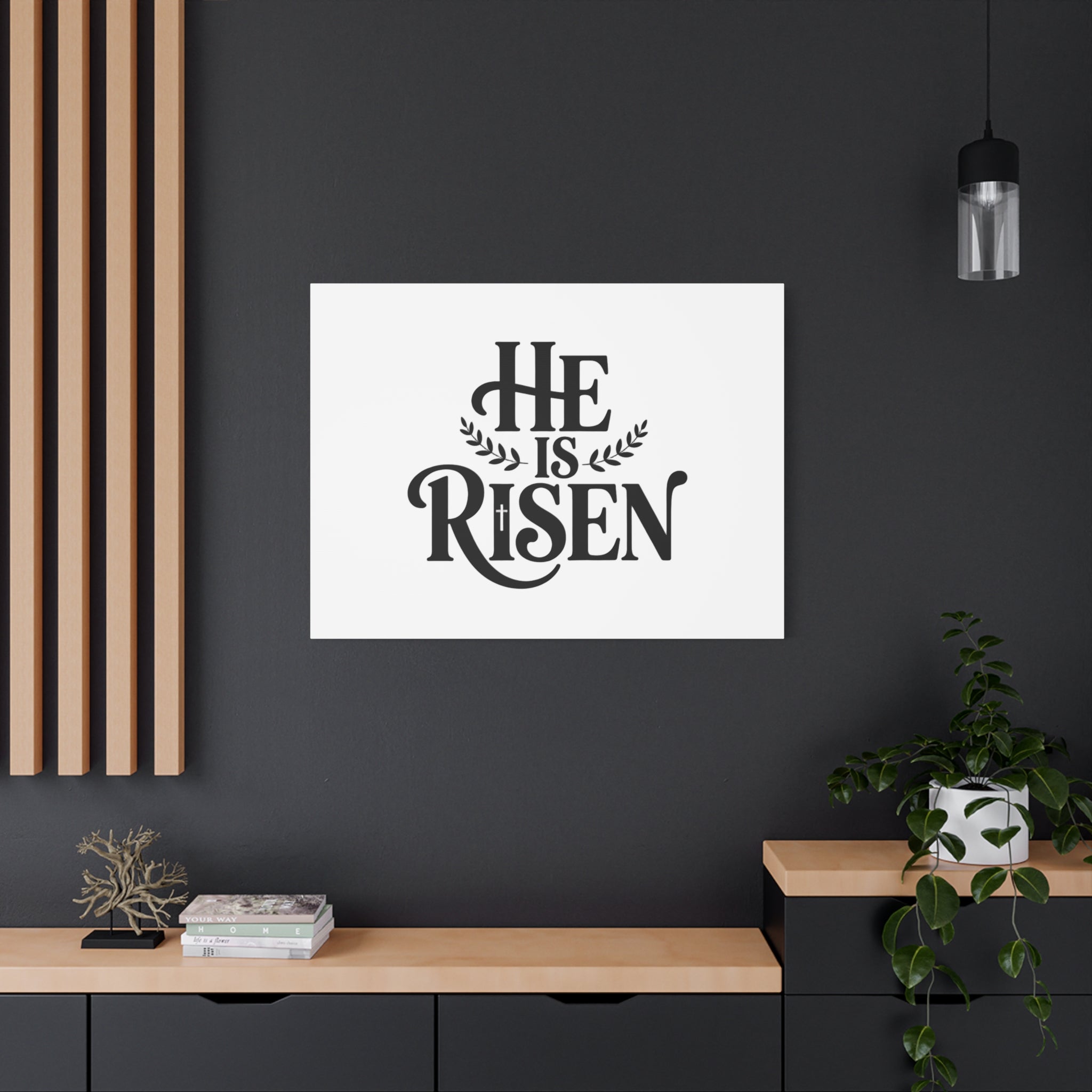 He Is Risen Canvas Print — Christian Easter Wall Art, Matte Stretched Canvas