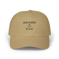 Anchored by God Dad Cap — Embroidered Christian Anchor Baseball Hat