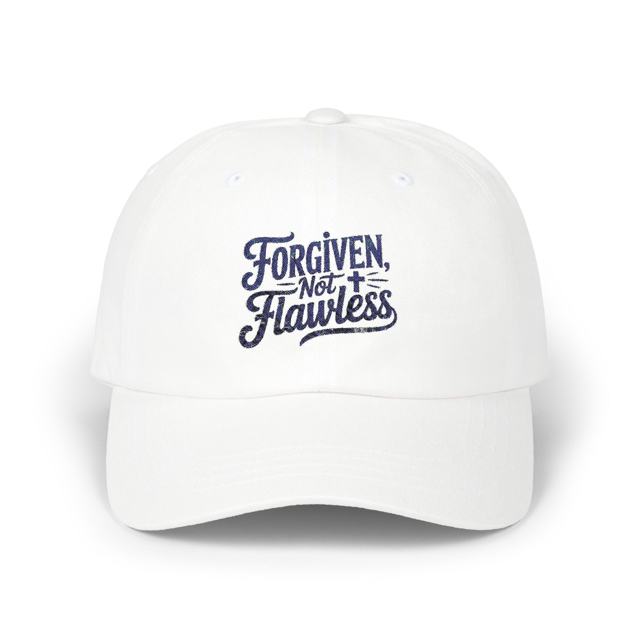 Forgiven Not Flawless Dad Cap — Embroidered Christian Baseball Hat