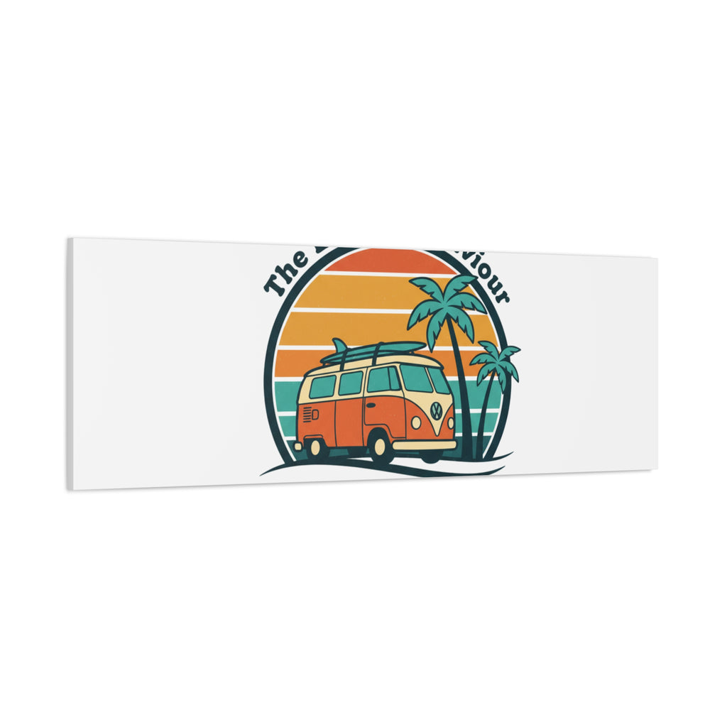 The Lord our Saviour, Retro Surf Sunset Canvas | 70s Van Palm Postcard, Analog Sunshine Aesthetic