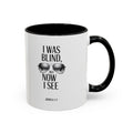 I Was Blind But Now I See Accent Coffee Mug — John Bible Verse Sunglasses Design (11/15oz)