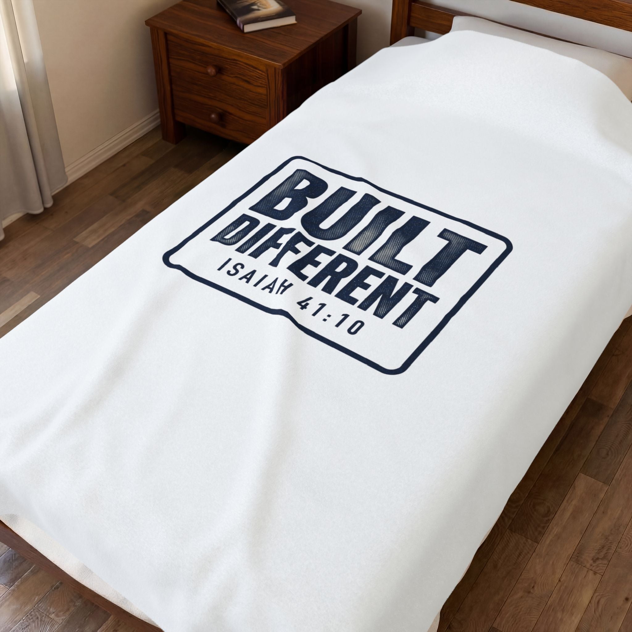 Built Different Isaiah 41:10 Velveteen Plush Blanket — Inspirational Christian Throw