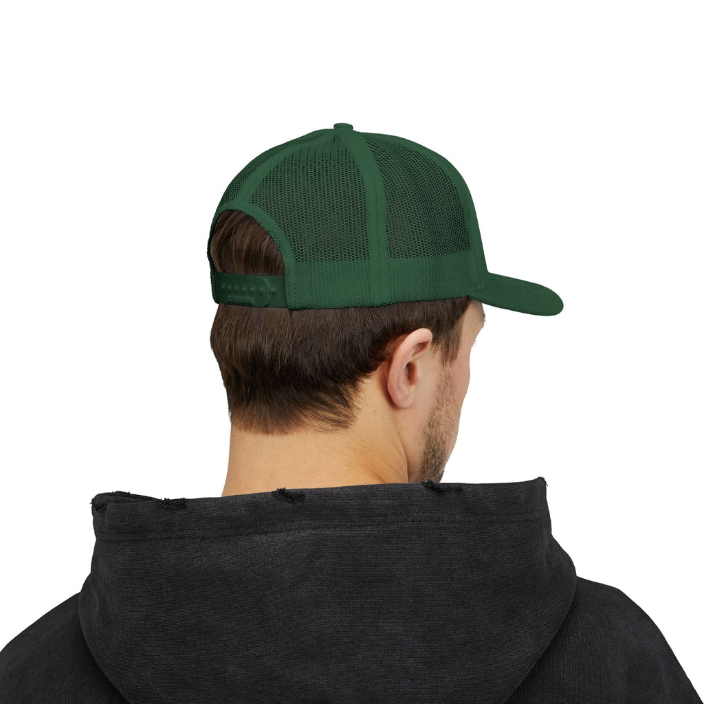 Be Nice Smiley Snapback Trucker Cap — Positive Message Mesh Hat