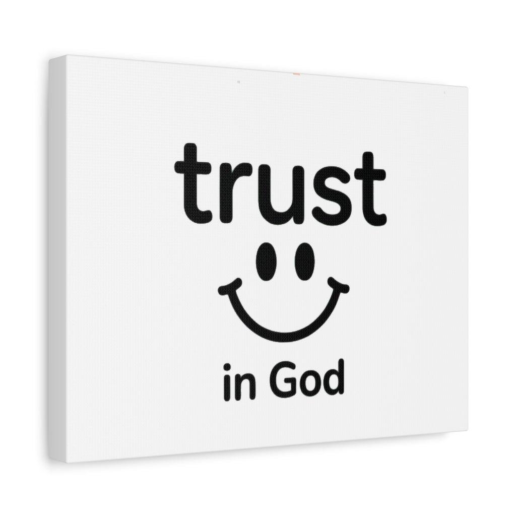 Trust in God Canvas Wall Art — Minimal Heart Quote Stretched Matte Canvas