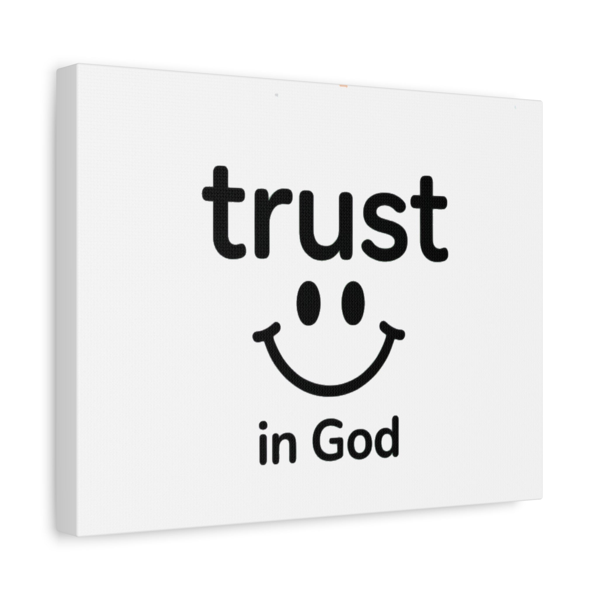 Trust in God Canvas Wall Art — Minimal Heart Quote Stretched Matte Canvas