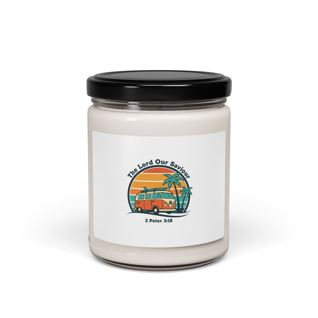 The Lord our Saviour Vintage 70s Sunset Candle | Soy Jar, Retro Surf Palm Golden Hour