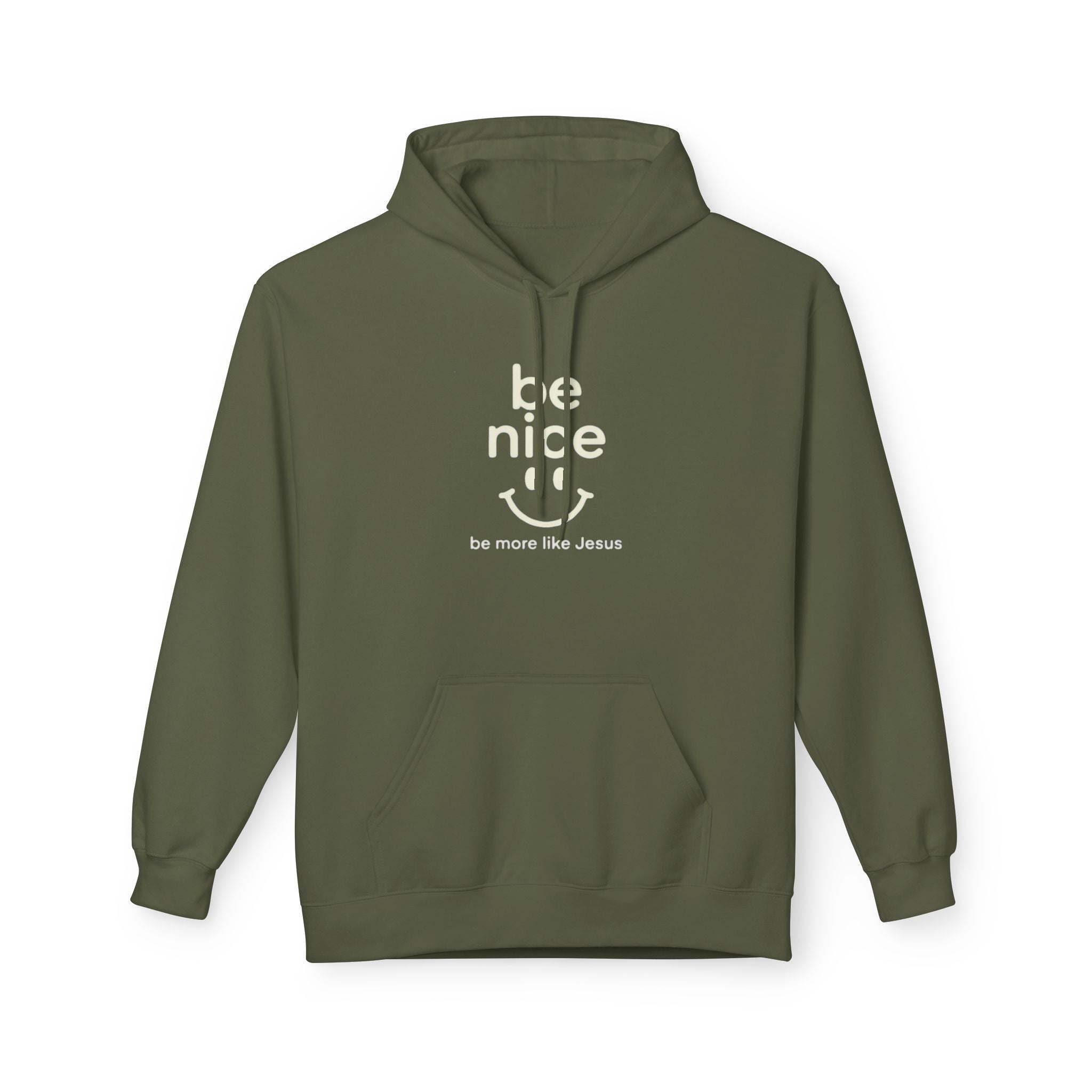 Be Nice Hoodie — Minimal Kindness Graphic Fleece Hoodie