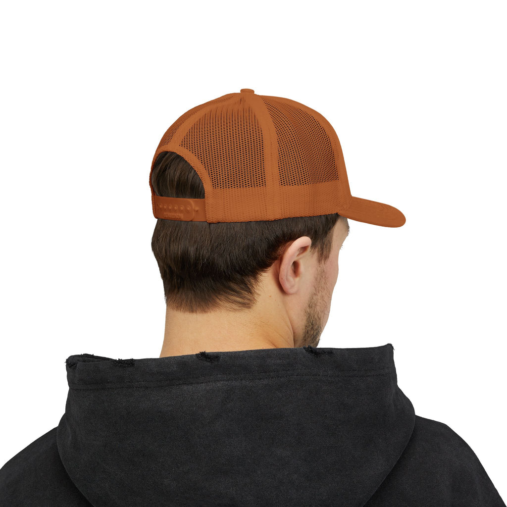 Be Nice Smiley Snapback Trucker Cap — Positive Message Mesh Hat