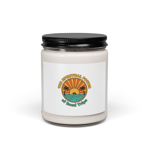 70s Sunset Palm Candle | Soy Jar, Retro Vintage Palm Golden Hour Design