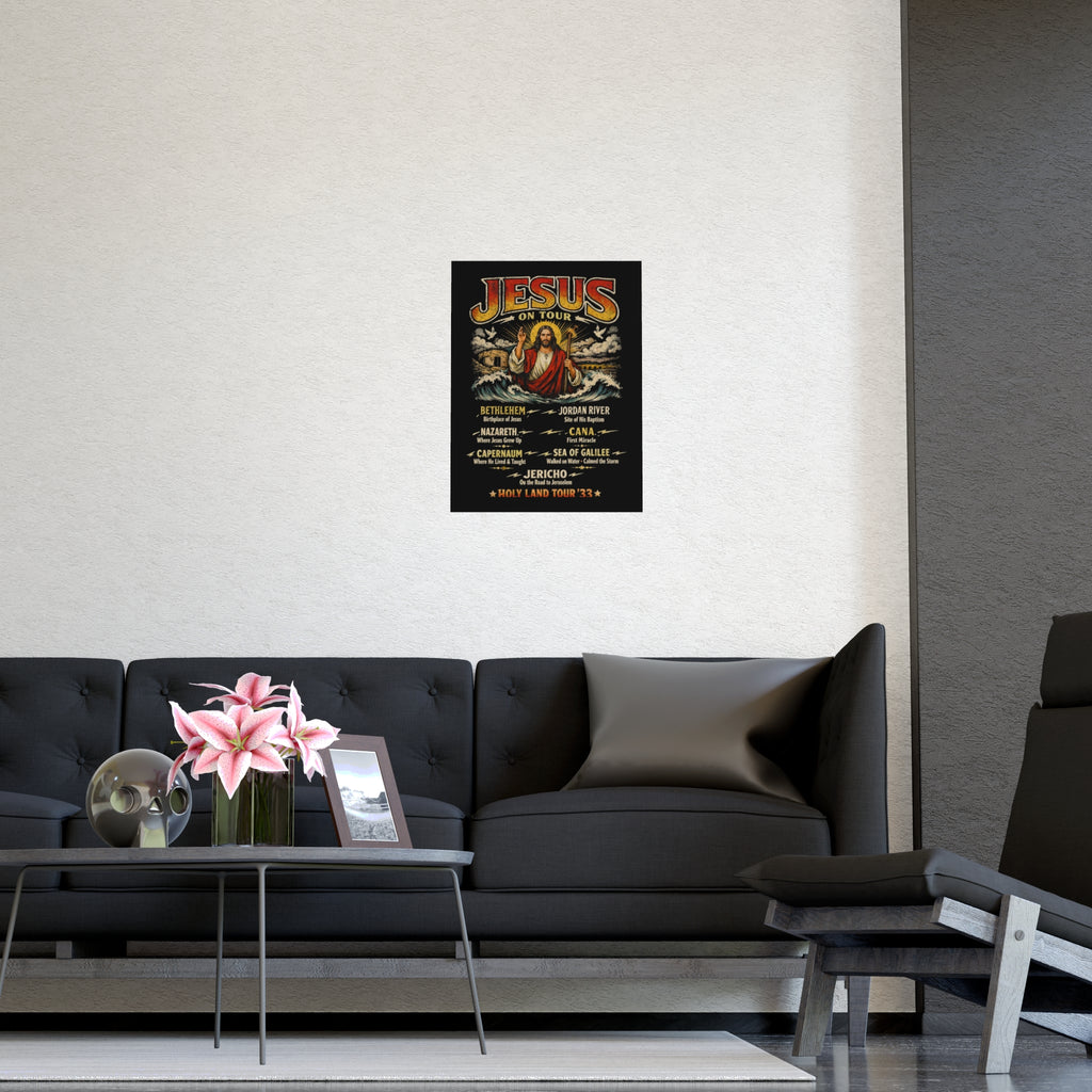 Jesus on Tour Matte Poster — Christian Map Tour Art (Places Jesus Visited)