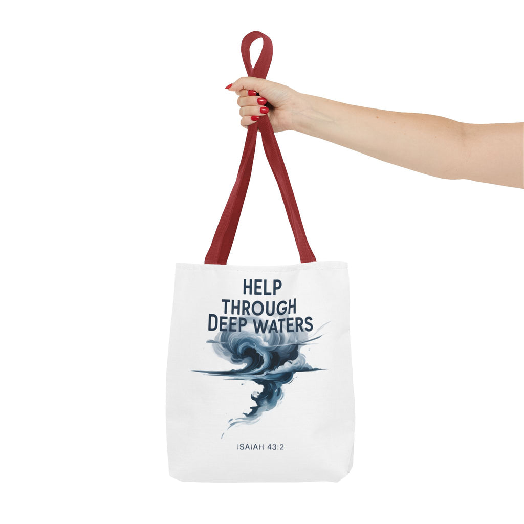 Tote — "Help Through Deep Waters" Inspirational Scripture Tote Bag (Isaiah 43:2)